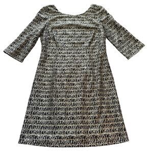 Jessica Simpson Navy Striped with White Lace Overlay Dress Size 8